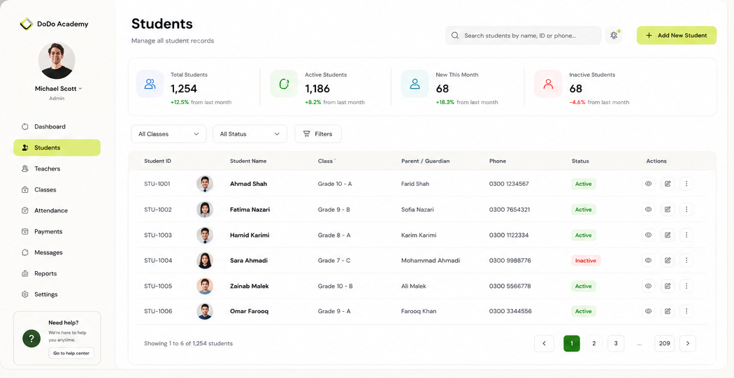EduDesk Education system screenshot